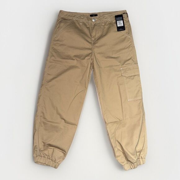 $199 True Religion Bobbi Baggy cargo Jogger Pants Beige Womens 31 Casual New NWT - Picture 2 of 5